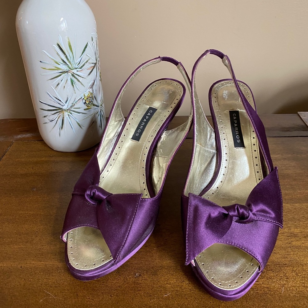 Satin plum shoes!